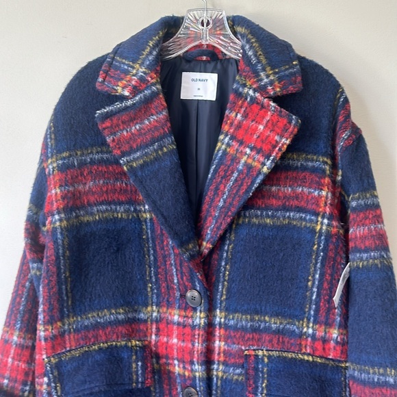 Old Navy Plaid Long Coat XS - Picture 3 of 9